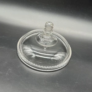 EAPG Antique Glass Compote Lid Only Adams Glass Saxon Zig Zag 1888 Clear UV Glow - Foto 1 di 11