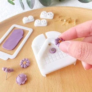 Polymer Clay Tool Kit Stud Earring Post Embedder Jewelry Embedding Set NEW - Picture 1 of 11