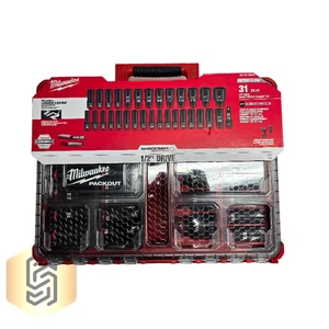 Milwaukee 49-66-6806 SHOCKWAVE Impact Duty Socket 1/2 Dr 31PC PACKOUT Set - Picture 1 of 4