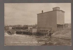 Anoka MINNESOTA RPPC c1910 PILLSBURY LINCOLN MILL Flour Grist RIVER SCENE MN - Picture 1 of 3