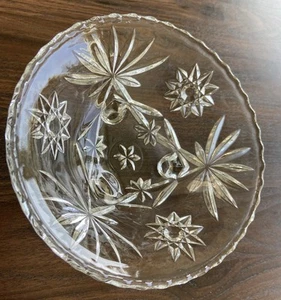 Vintage Anchor Hocking EAPC Prescut Star of David Footed Glass Bowl 6.75 In - Picture 1 of 5