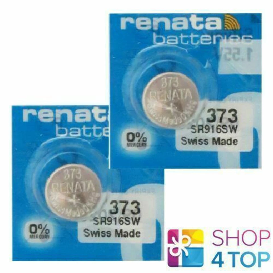 2 Renata 373 Sr916Sw Piles Argent 1.55V Sr68 Montre Swiss Made NEUVE - Photo 1/1
