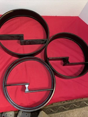 Estante de madera vintage circular montado en la pared Knick Knacks pintado negro  Foto 1 de 4