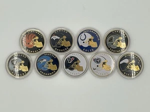 Lot x9 National Football League Challenge Coin Tokens NFL Broncos Colts Texans - Bild 1 von 20