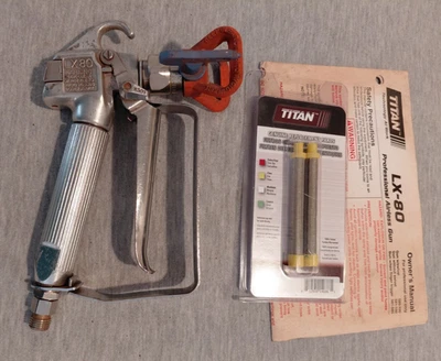 Titan LX-80 Airless Spray Gun with tip, manual, and extra filters - Image 1 of 4