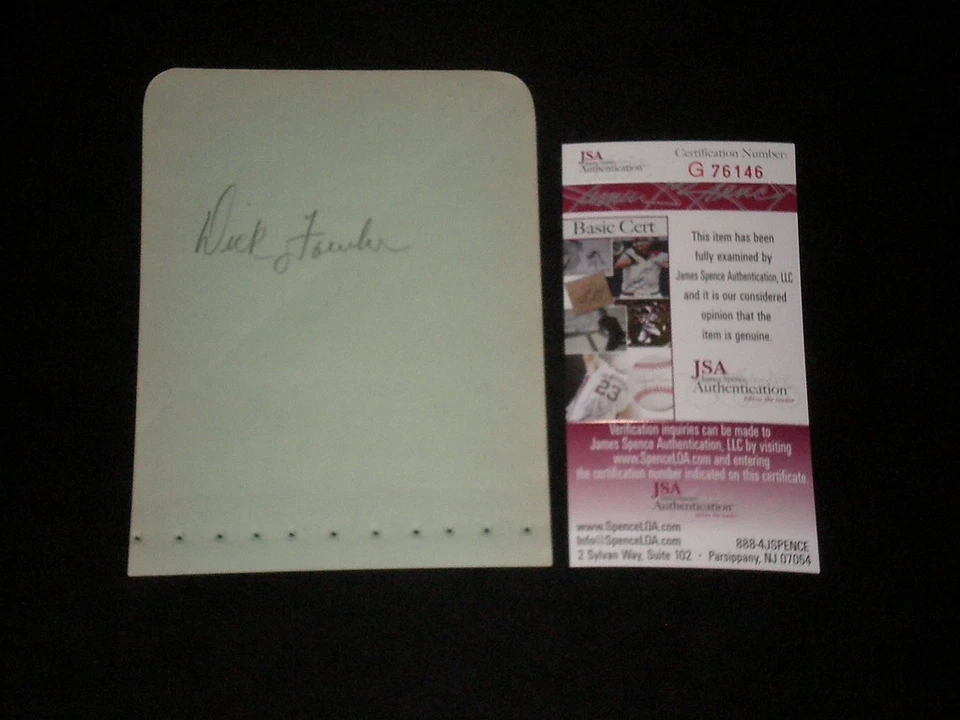 DICK FOWLER (D.1972) & HOF JOHNNY MIZE SIGNED AUTOGRAPHED ALBUM PAGE JSA - Image 1 of 1