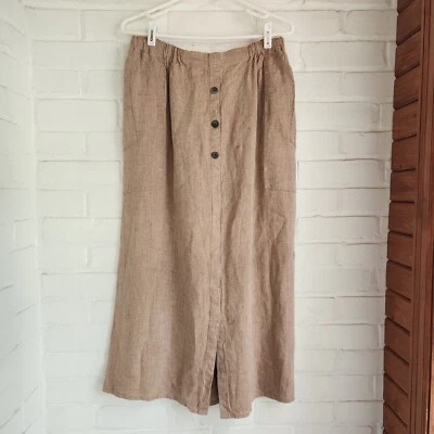 Vintage Flax Angelheart Skirt NOS With Tag  Brown Midi Modest Lagenlook Size L - Image 1 of 4