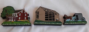 Shelia's Collectibles Collezione Amish Scaffale in Legno Sitters Fienile Casa Carrozza - Foto 1 di 24
