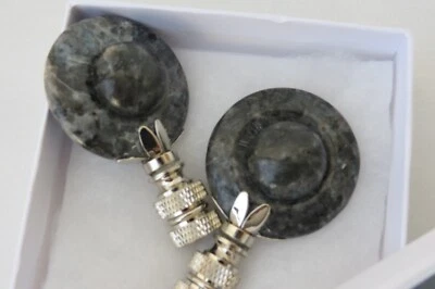 Acabados de lámpara de piedras preciosas de jaspe hechos a medida en níquel, un par - ¡ÚNICOS! Foto 1 de 4