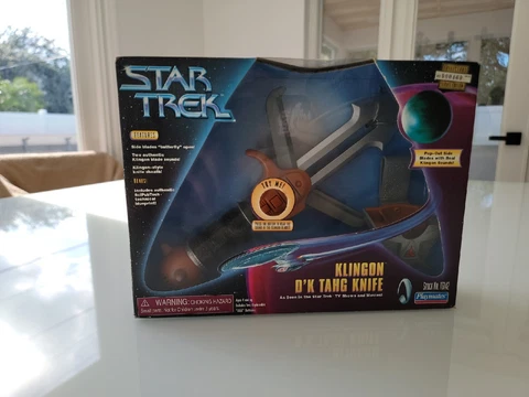 Star Trek Klingon D'K Tahg Knife w/ Sheath & Sounds 8" Playmates 1997 MIB NOS Cover
