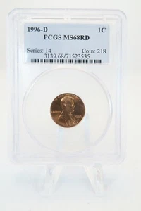 1996-D PCGS MS68RD Lincoln Cent Business Strike 1C - Picture 1 of 2