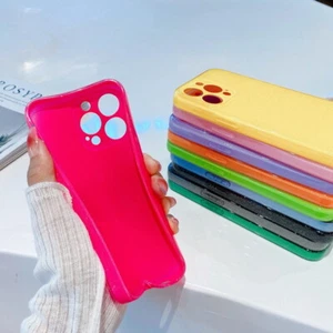 Funda protectora blanda fluorescente de neón brillante para iPhone 15 14 13 Pro Max 12 11 XS XR - Imagen 1 de 22