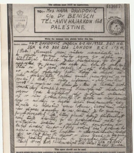 WWII Airgraph 1944 CHECK FORCES ,FIELD POST, TO PALESTINE, DOUBLE CENSORED, 1944 - Picture 1 of 4