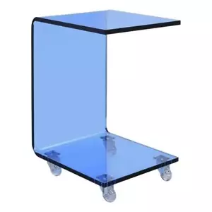 Bowery Hill End Table Coffee Accent Table Rectangle in Plastic - Blue - Picture 1 of 7