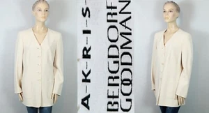 AKRIS PUNTO Bergdorf Goodman ITALY Ivory Cream Wool Classic Blazer Jacket 14 - Picture 1 of 11