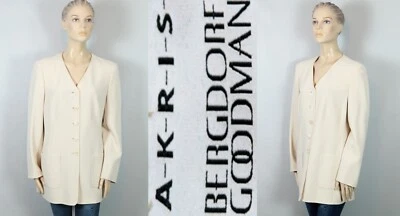Chaqueta Blazer Clásica AKRIS PUNTO Bergdorf Goodman ITALIA Marfil Crema Lana 14 Foto 1 de 4