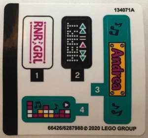 LEGO STICKER SHEET ONLY 41390 ANDREA'S CAR & STAGE from set New & Genuine - Picture 1 of 1