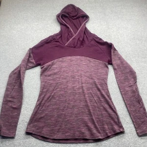 Columbia Sun Hoodie Womens Medium Long Sleeve Pullover Sweater Purple Pockets - Picture 1 of 12