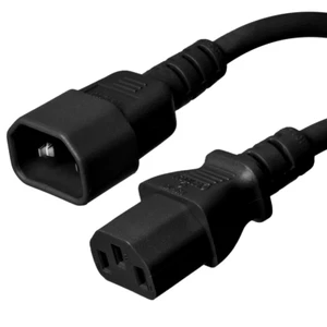 IEC C14 to C13 Power Cord - 2 Foot, 10A/250V, 18 AWG - Iron Box # IBX-4902-02 - Picture 1 of 4