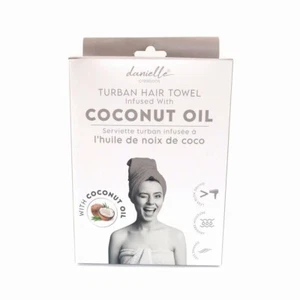 Danielle Plain Grey Coconut Oil Infused Microfibre Hair Towel Turban - Picture 1 of 4