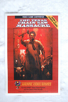 The Texas Chain Saw Massacre Video Game Promotional Poster Atari 2600 1980s • 4$