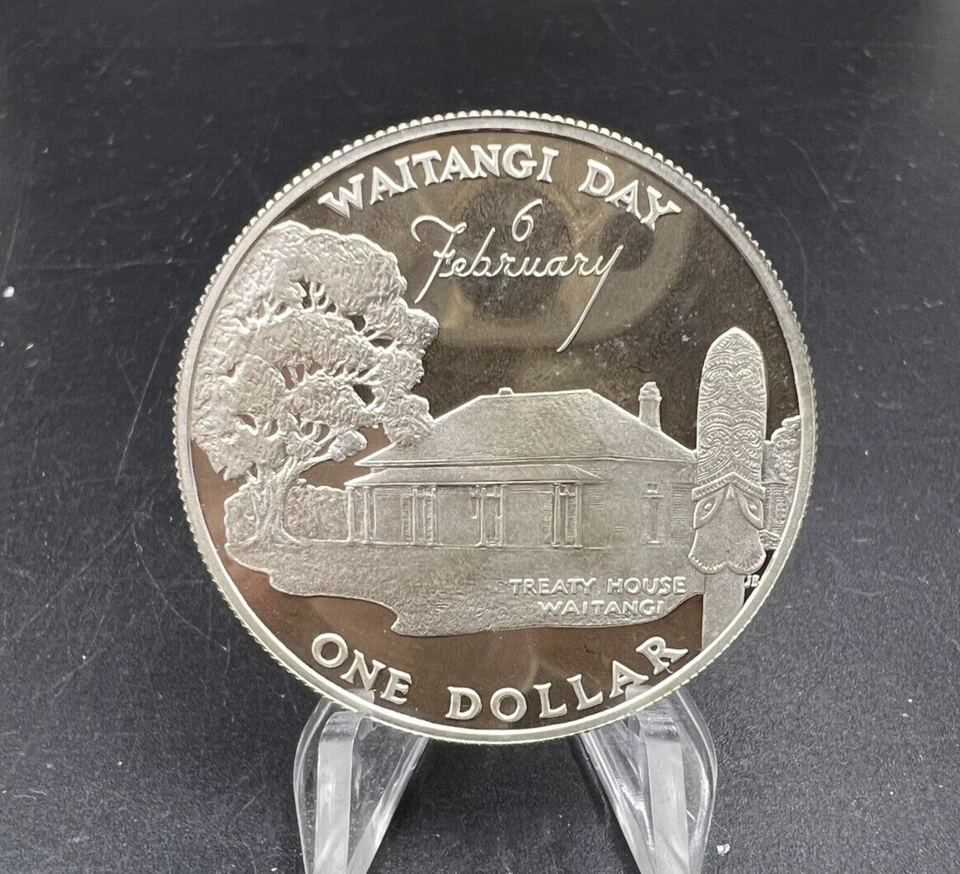 Moneda de plata Nueva Zelanda 1977 día Waitangi prueba gema jubileo de plata Foto 1 de 4