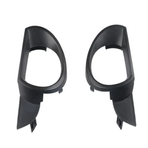 Front Bumper Fog Light Grille Cover Left & Right Side Black Plastic Replacement - Picture 1 of 6