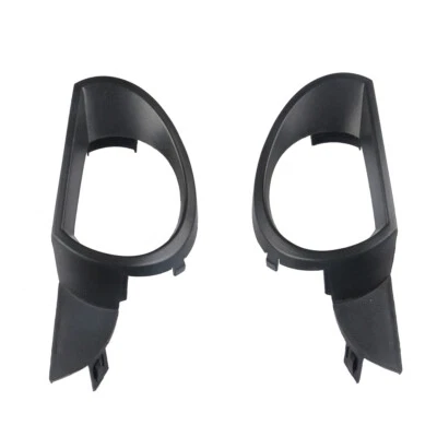 Front Bumper Fog Light Grille Cover Left & Right Side Black Plastic Replacement - Image 1 of 4