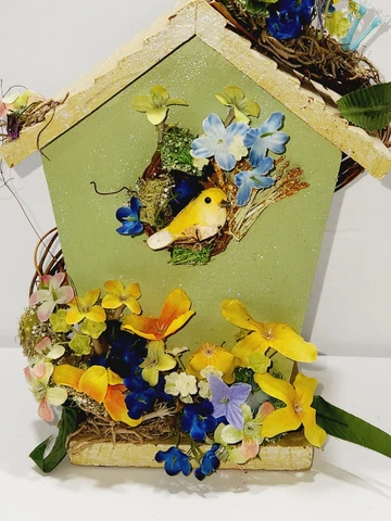 Vintage Hand-Made Floral Decorative Bird House Cover