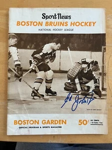 ED JOHNSTON AUTOGRAPH GAME PROGRAM BRUINS VS CANADIENS JAN 25 1968 COA AUTO - Picture 1 of 2