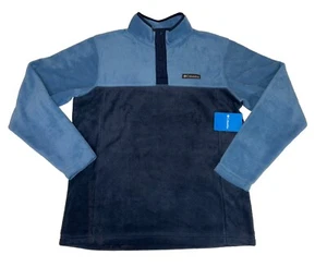 Columbia Men's Steens Mountain Half Snap Fleece Pullover Jacket, Blue, sz: M - Picture 1 of 9