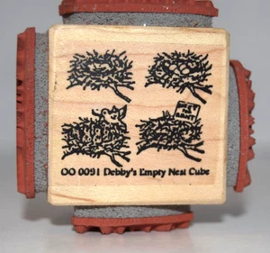 Debby's Empty Nest Cube Rubber Stamp - Picture 1 of 6