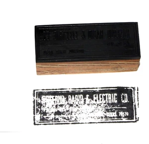 Rosebud Radio & Electirc Co Hard Rubber Typographic Printing Press Block Stamp - Picture 1 of 7