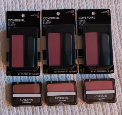 CoverGirl Clean & Cheekers Blush Lot  #154 Deep #510 Iced Plum #180 Brick Rose - Image 1 of 4