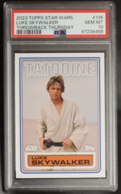 Luke Skywalker 2023 Topps Throwback Thursday Star Wars #136 PSA 10 GEM MT - Image 1 of 2