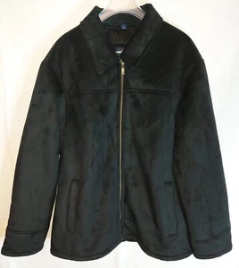 CHAPS Herren braun Kunst Wildleder Fell gefüttert Winter Mantel Jacke Herren Large schwarz Freizeit - Bild 1 von 4
