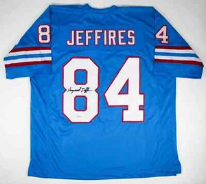 Haywood Jeffires Signed Oilers Powder Blue Jersey (PSA) Houston 3xPro Bowl W.R. - Picture 1 of 6