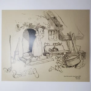 Snow White and the Seven Dwarfs Print Disney Concept Art Calendar Page - Picture 1 of 1