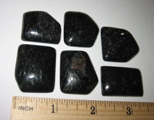 6 cabujones de piedra nuummita rara natural pulida de Groenlandia ~ 71 gramos *GM 11 - Imagen 1 de 23