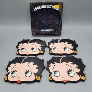Vintage Betty Boop Legends Of The Table Face Coasters Cork Backs Set Of 4 in Box - Picture 1 of 6