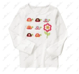 Gymboree Girls sz 4 "Growing Flowers" Turtle Flower Button Top NWT Vintage - Picture 1 of 3