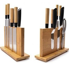 Magnetico Coltello Sostegno Potente Magnete Bambù Legno Universale Block Storage