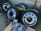 6 NEW 24New Dually Wheels Classic Alcoa Style 10 Lug rims with caps adapters Ford F-450