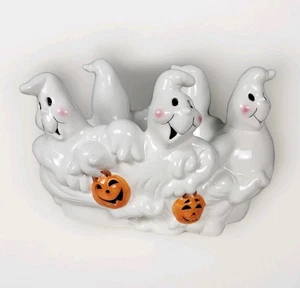 Vintage Geist Halloween beleuchtet Süßigkeitenschale kitschig Retro 14" Breite x 9,5" Höhe EUC - Bild 1 von 19