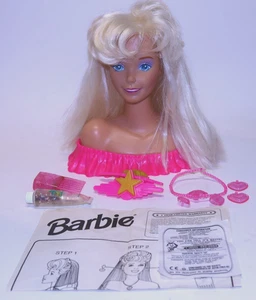 Vintage 1994 Barbie Glitzer Haarstyling Kopf & Zubehör in Box größtenteils komplett - Bild 1 von 12