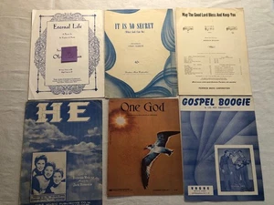 VTG 1940s-1950s Old Hymns Sheet Music Lot of 6 - Picture 1 of 14