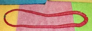 Collar Cuentas Rojo Geométrico Tribal Étnico - Imagen 1 de 3