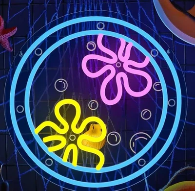 Bob Esponja LED Luz Nocturna Regulable Pared Decoración Luz Humor Juegos Hogar Foto 1 de 4