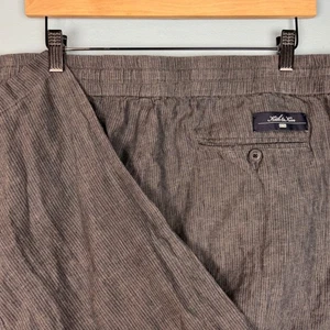 Pantalone Kith Linen Almont uomo 2XL 27" cucitura interna grigio righe coulisse casual spiaggia - Foto 1 di 8