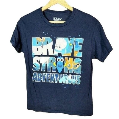 Disney Pixar Finding Nemo T Shirt Blue Med Short Sleeve Brave Strong Adventurous - Imagem 1 de 4